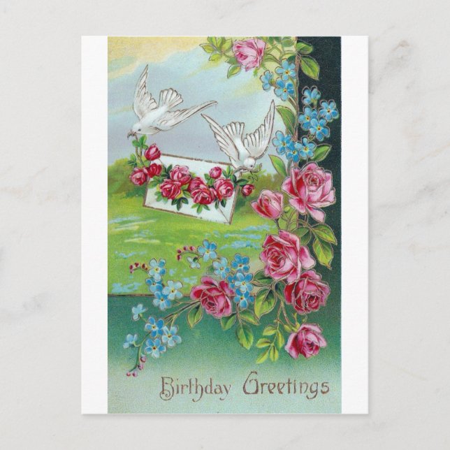 Birthday Vintage Postcard (Front)