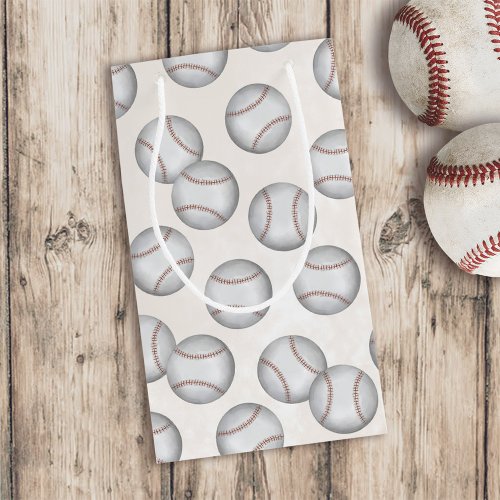 Birthday Vintage Whimsical Baseball All Star Party Small Gift Bag