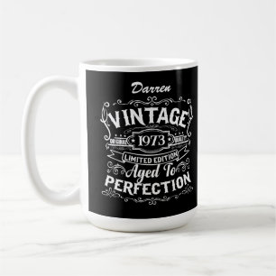 Birthday Vintage Whiskey Label Personalized Coffee Mug