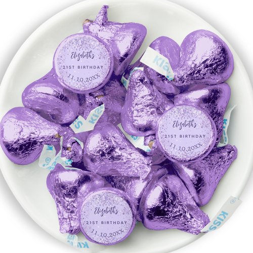 Birthday violet confetti elegant party hersheys kisses