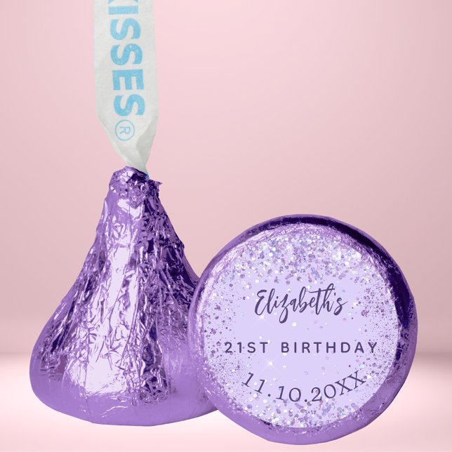 Birthday violet confetti elegant party hershey®'s kisses® (Creator Uploaded)