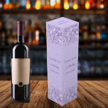 Birthday violet confetti elegant party wine box<br><div class="desc">A trendy violet background. Decorated with confetti.  Personalize and add a name,  age and the date.</div>