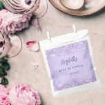 Birthday violet confetti stylish favor bag<br><div class="desc">A trendy violet background. Decorated with confetti.  Personalize and add a name,  age and the date.</div>