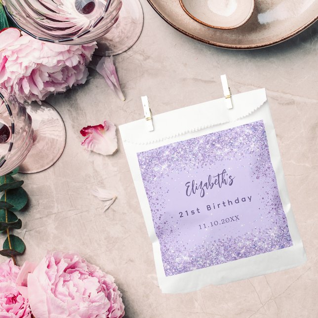 Birthday violet confetti stylish favor bag (Creator Uploaded)