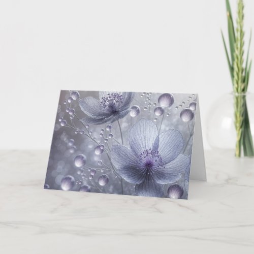 Birthday Violet Cosmos and Dew Drops Card