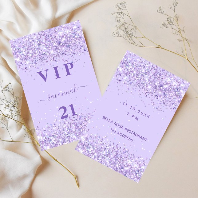 Birthday violet lavender vip invitation (Creator Uploaded)