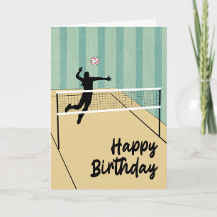 Birthday Volleyball Female Player Card