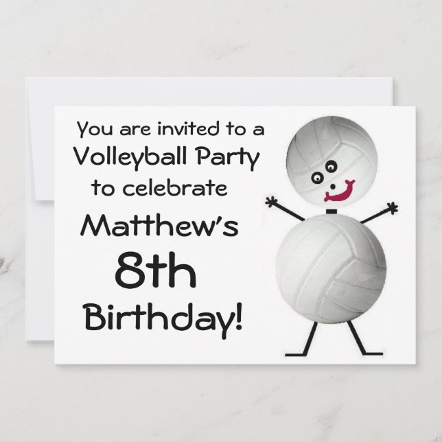 Birthday Volleyball Party Invitation (Front)