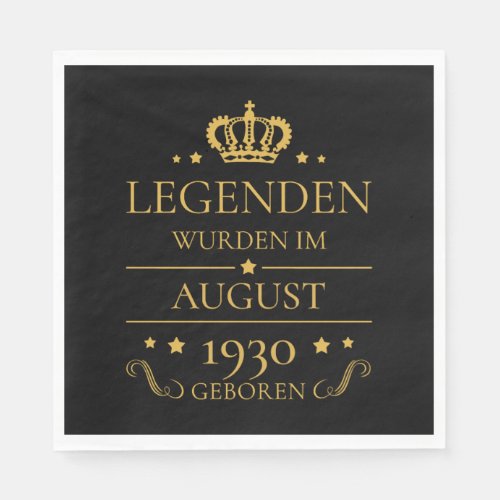 Birthday Volume August 1930 Legends Gift Napkins