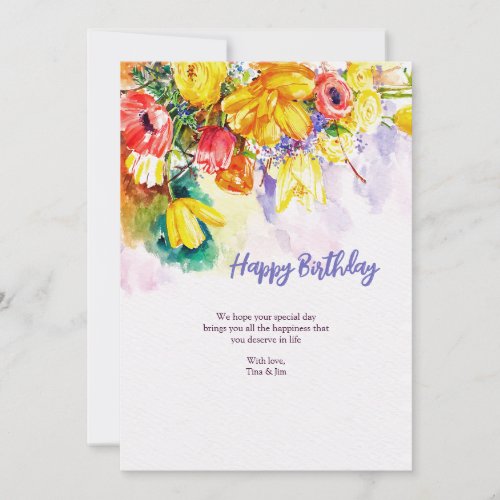 Birthday Watercolor Greeting Card