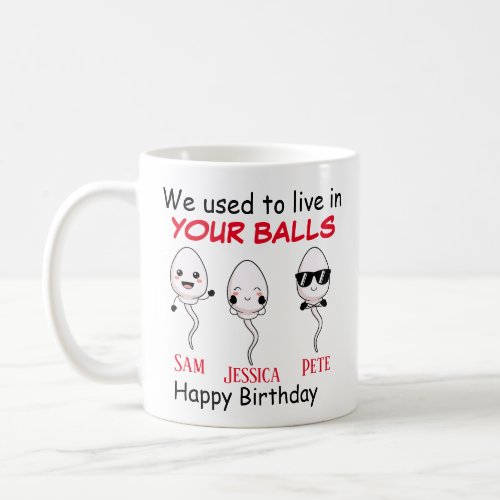 Birthday we used to live in your balls up to 3  coffee mug
