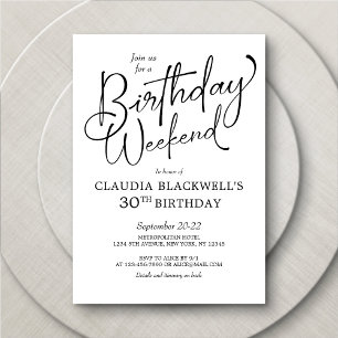 Birthday Weekend Itinerary Invitation