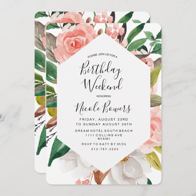 Birthday Weekend Itinerary Invitation (Front/Back)