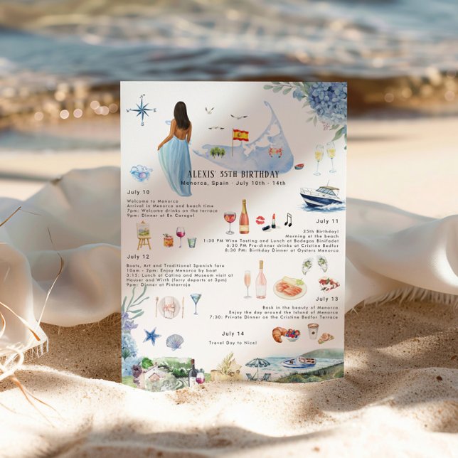 Birthday Weekend Itinerary | Menorca Invitation (Creator Uploaded)