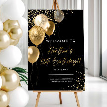 Birthday welcome sign, 50th birthday party poster 