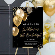 Birthday welcome sign, 60th birthday party poster 