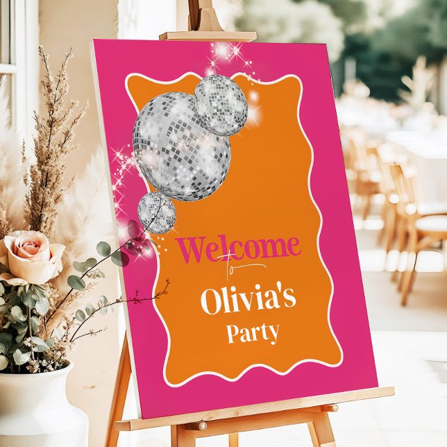 Birthday Welcome Sign Pink Orange Printable Bridal (Creator Uploaded)