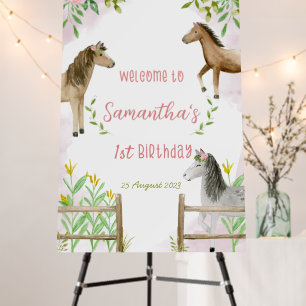 Birthday Welcome sign with Horses
