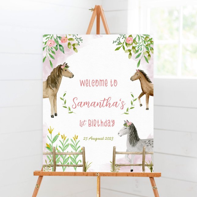 Birthday Welcome sign with Horses (Creator Uploaded)