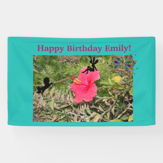Birthday Whimsical Garden banner (Horizontal)