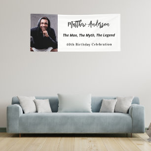 Birthday white black photo man myth legend banner