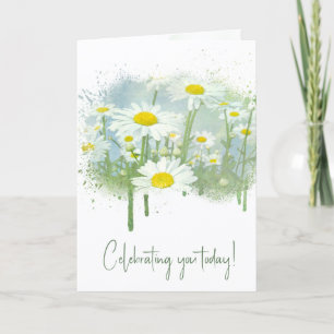 Birthday White Daisy Garden Card