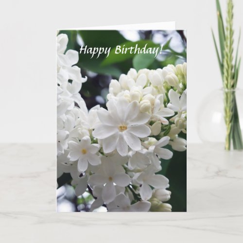 Birthday White Lilac Card