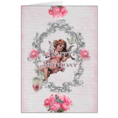 Birthday - White Linen - Greeting Card (Front)