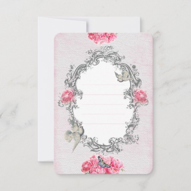 Birthday - White Linen - Invitation Card (Front)