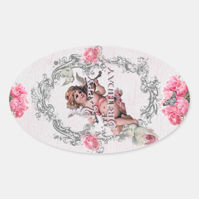 Birthday - White Linen - Sticker (Front)