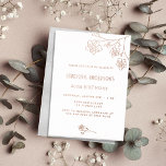 Birthday white silver rose gold floral elegant foil invitation<br><div class="desc">A modern,  elegant and minimalist birthday invitation.  Front: a white background decorated with rose gold florals.  Personalize and add your name and party details. Real rose gold foil text and florals.
Back: faux silver looking background.</div>