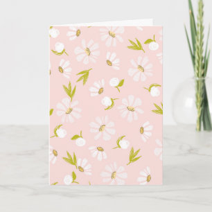 Birthday White Watercolor Daisies Card