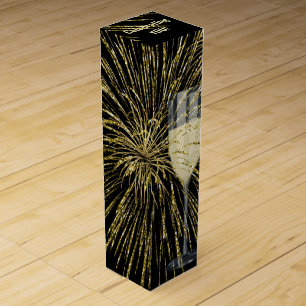 Birthday White Wine Glass and Fireworks Box