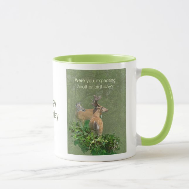 Birthday Whitetail Deer Buck & Doe Mug (Right)
