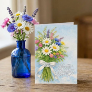  Birthday Wildflower Bouquet Greeting  Card