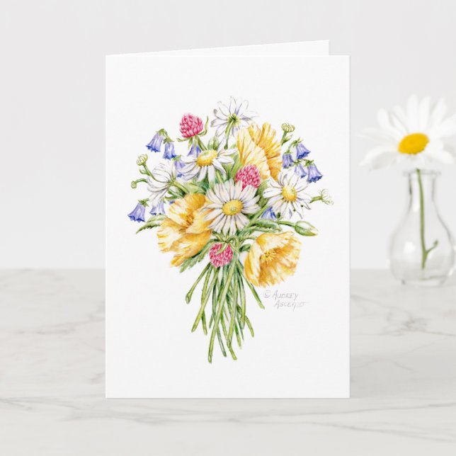 Birthday Wildflower Bouquet of Happiness Card (Small Plant)