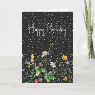 Birthday Wildflowers On Polka Dots Card