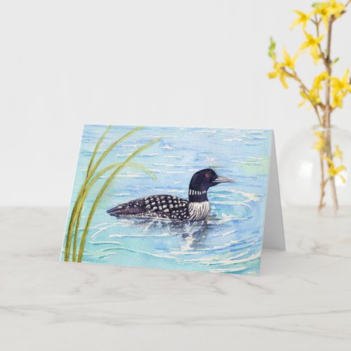 Birthday Wildlife Loon Blue Waters Relax Enjoy  Card