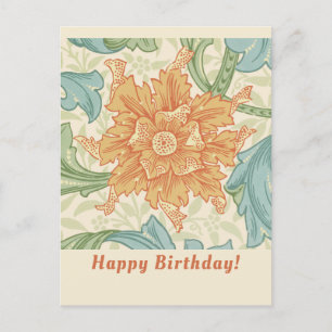 Birthday William Morris floral wallpaper CC1133 Postcard