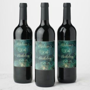 BIRTHDAY wine bottle label, 50th birthday Label