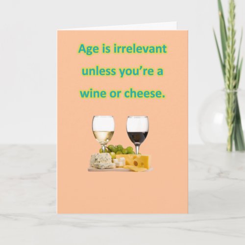 Birthday _ Wine  Cheese Card