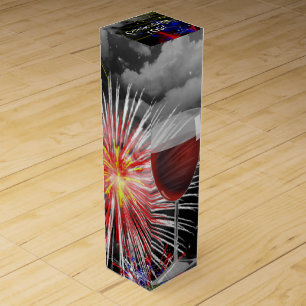 Birthday Wine Glass On Fireworks Box