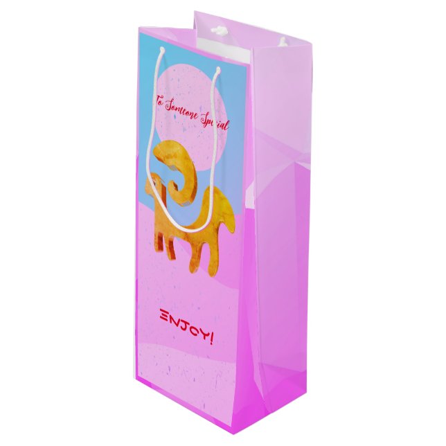 Birthday / Wine March 21 – April 19 Zodiac Aries Gift Bag (Front Angled)