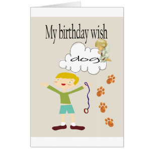 Birthday wish a dog  Large Happy Birthday Card