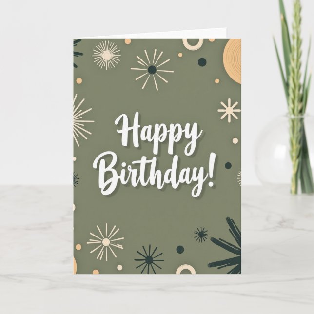 Birthday Wish Olive Card (Front)