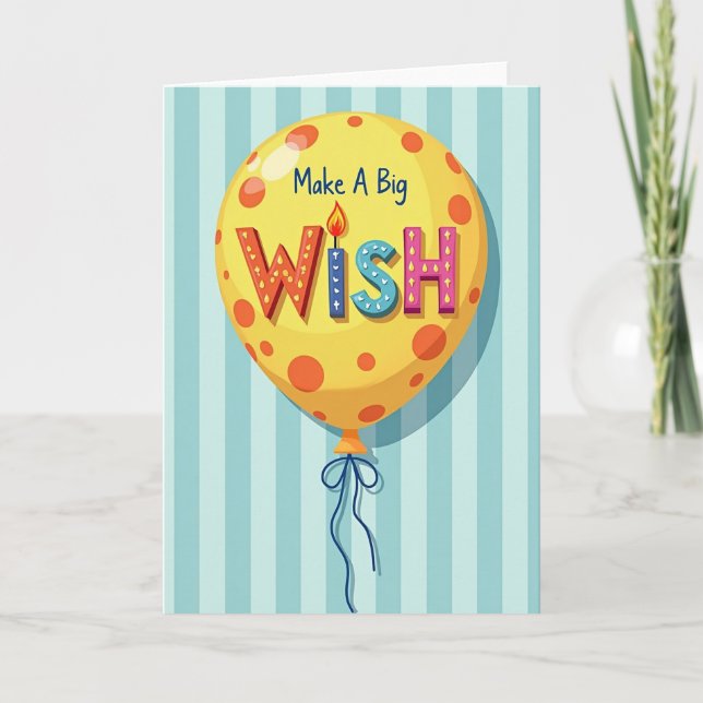 Birthday Wish Polka Dot Card (Front)