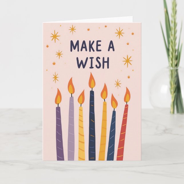 Birthday Wish Starry Night Card (Front)