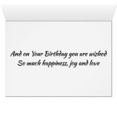 "BIRTHDAY WISHES" AND "THANKS" TO MY BEST "FRIEND" (Inside Horizontal (Bottom))