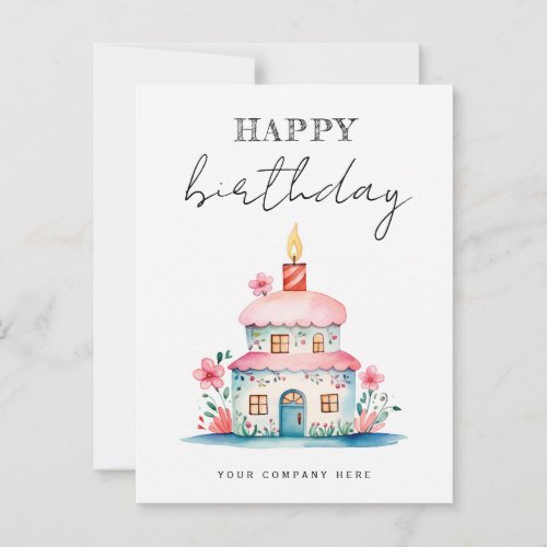 Birthday Wishes Birthday Cake House Realty Postcard