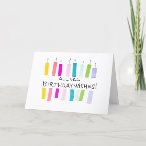 birthday wishes candles rainbow colorful corporate thank you card